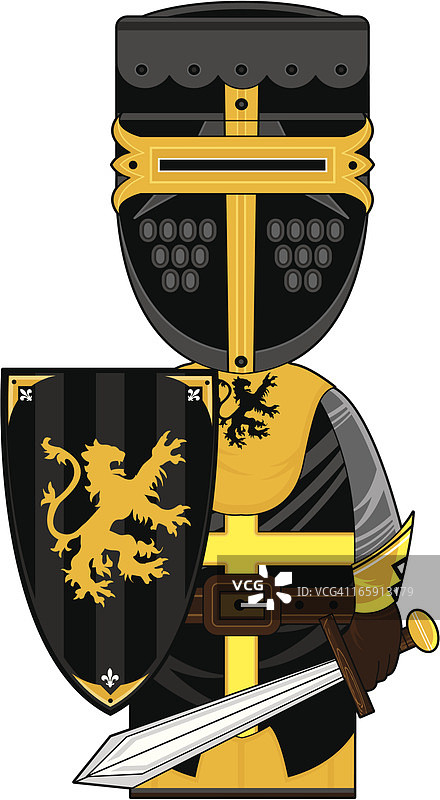 可爱的中世纪骑士场景图片素材