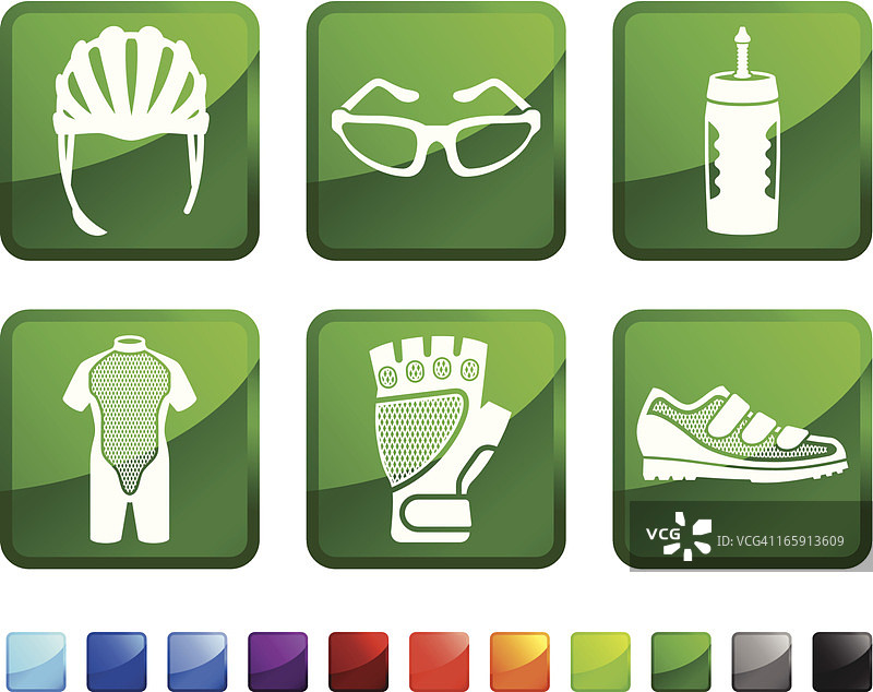 自行车装备免版税矢量图标贴纸图片素材