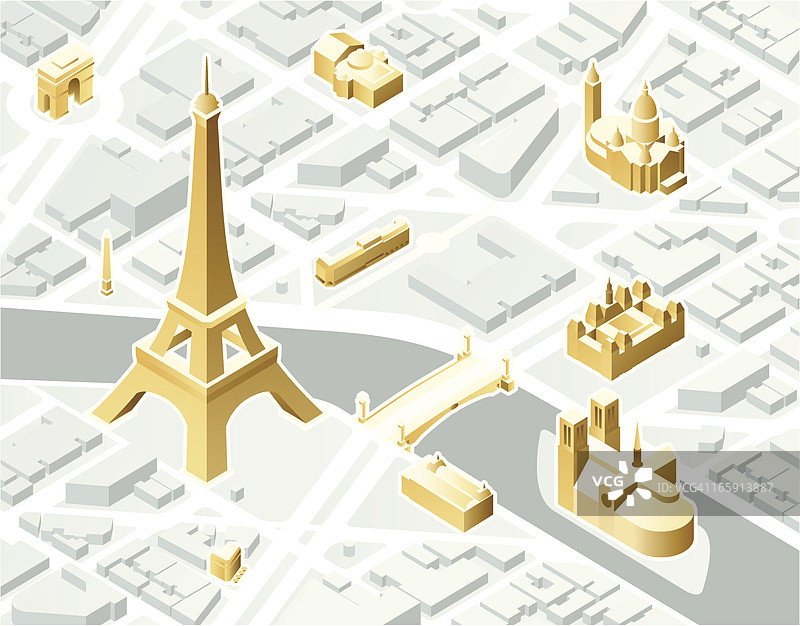 2.5D巴黎图片素材