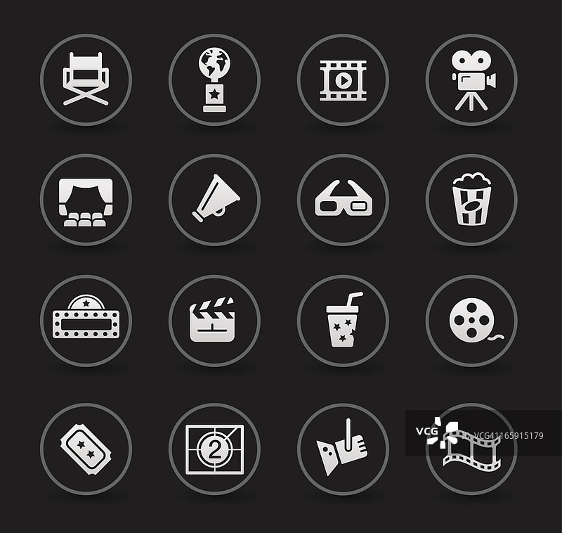 电影和电影院图标|黑色图片素材