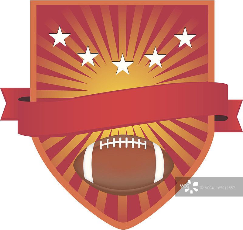 红色橄榄球徽章图片素材