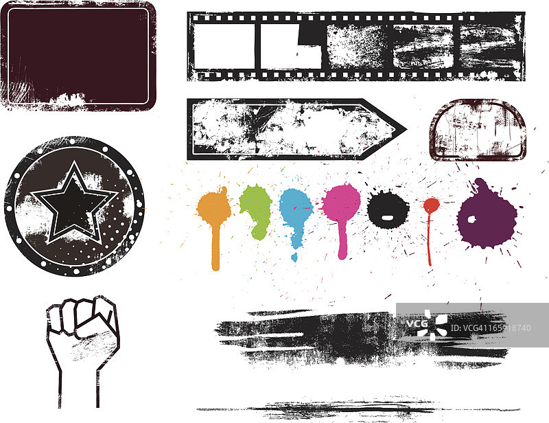 Grunge元素合集图片素材