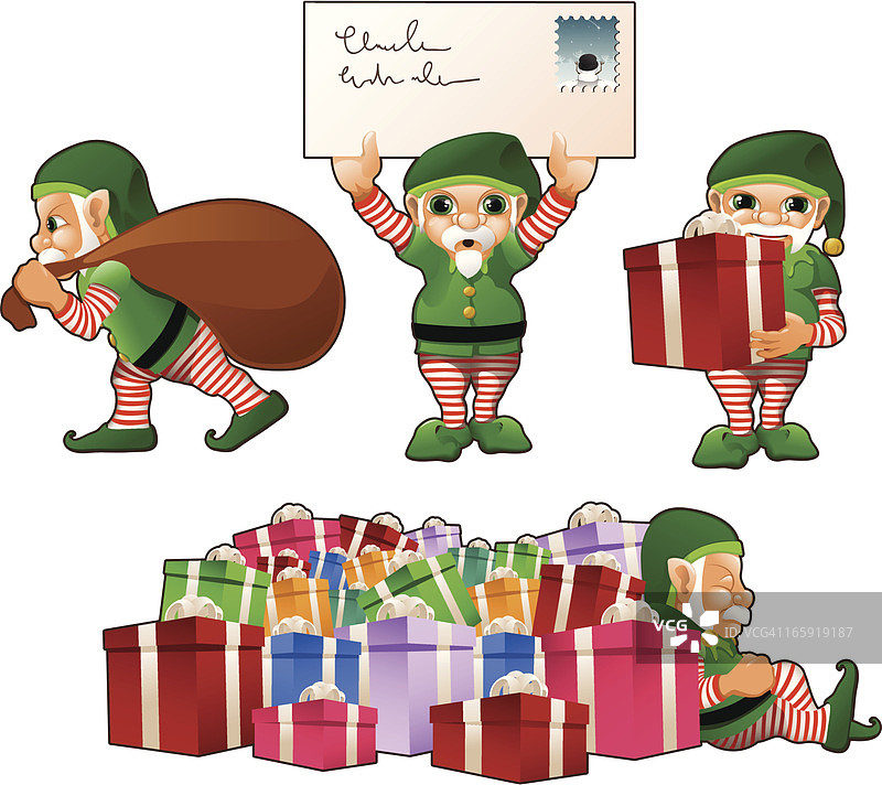 圣诞老人的精灵图片素材