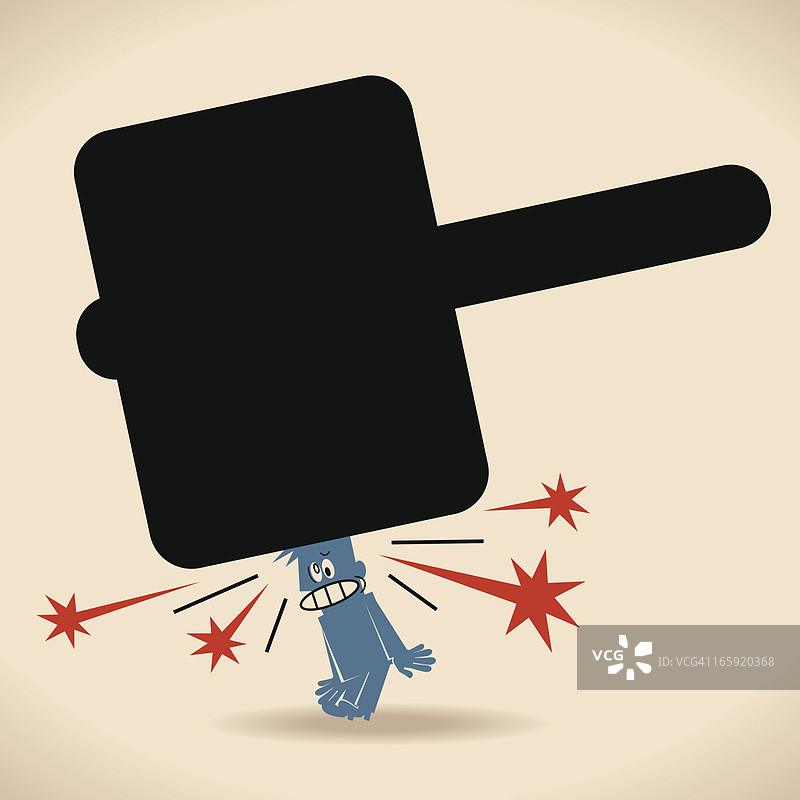 用锤子击打头部图片素材