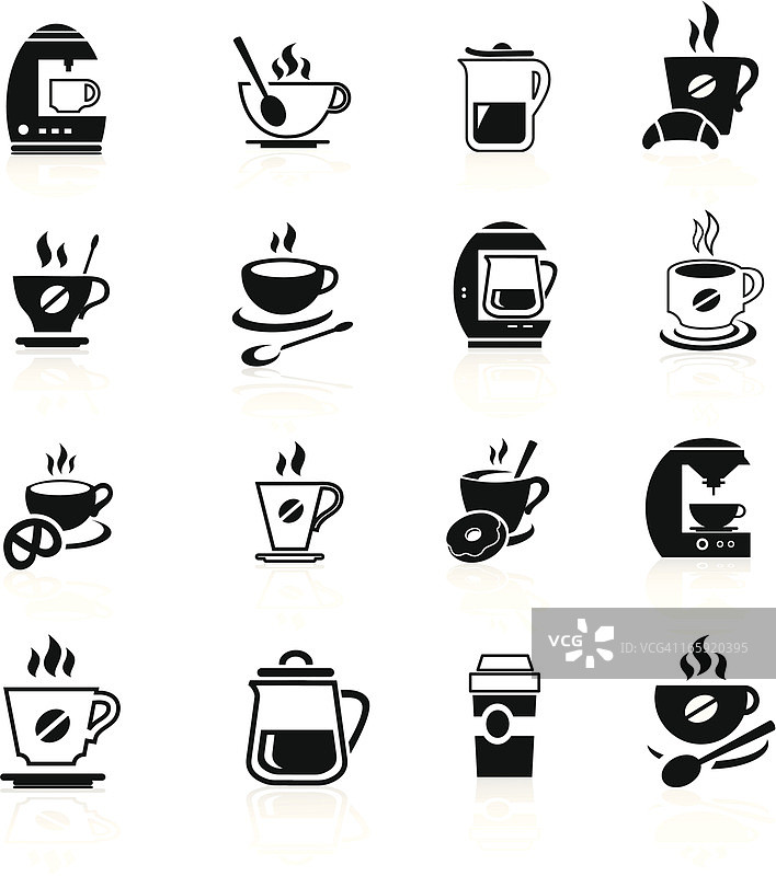 黑咖啡图标合集图片素材