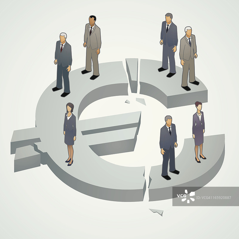 欧元危机插画图片素材