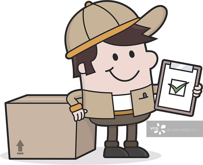 配送服务/送货员与包裹图片素材