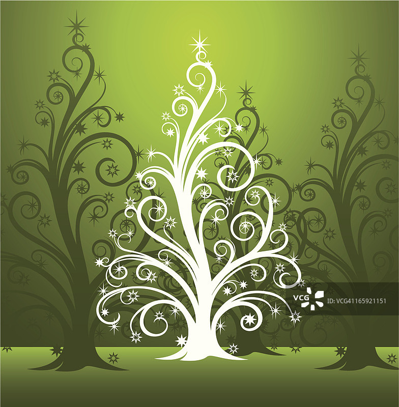 绿色华丽圣诞树图片素材