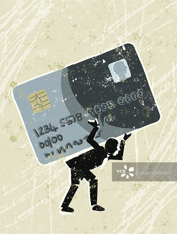 被信用卡债务压垮的男人图片素材