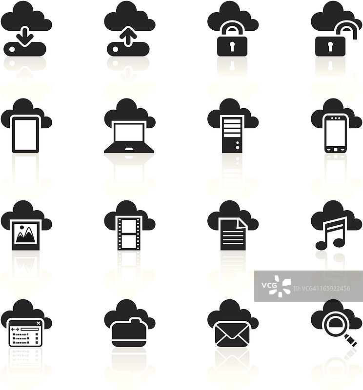 黑色符号 - 云计算图片素材