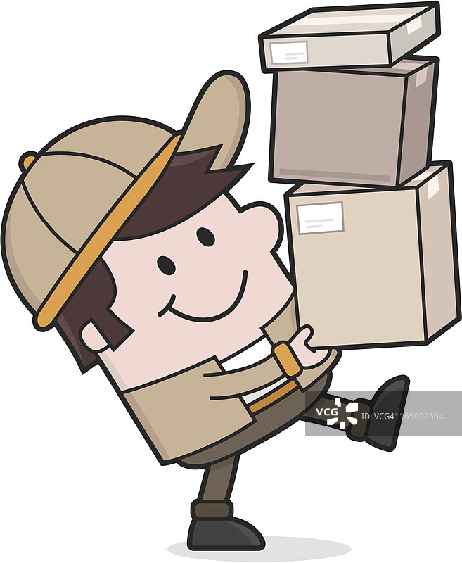 快递服务/快递员送包裹图片素材