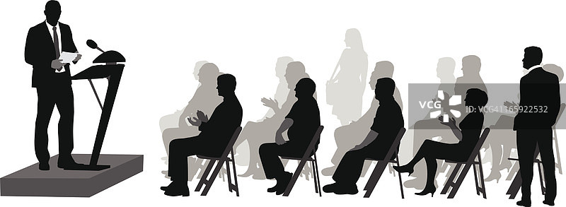 等待演讲的矢量剪影图片素材