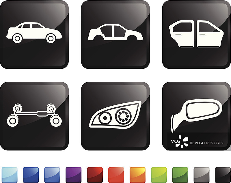 汽车零件和汽车制造公司矢量图标贴纸图片素材