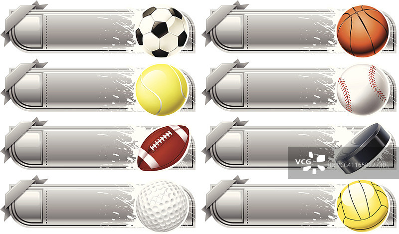 运动球类banner套装图片素材