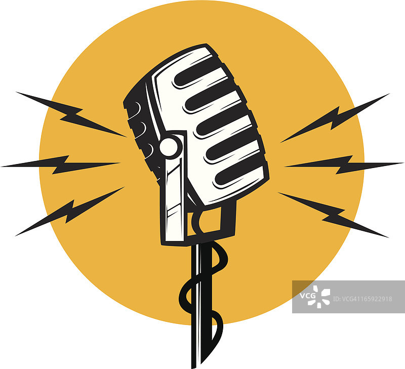 复古无线麦克风图片素材