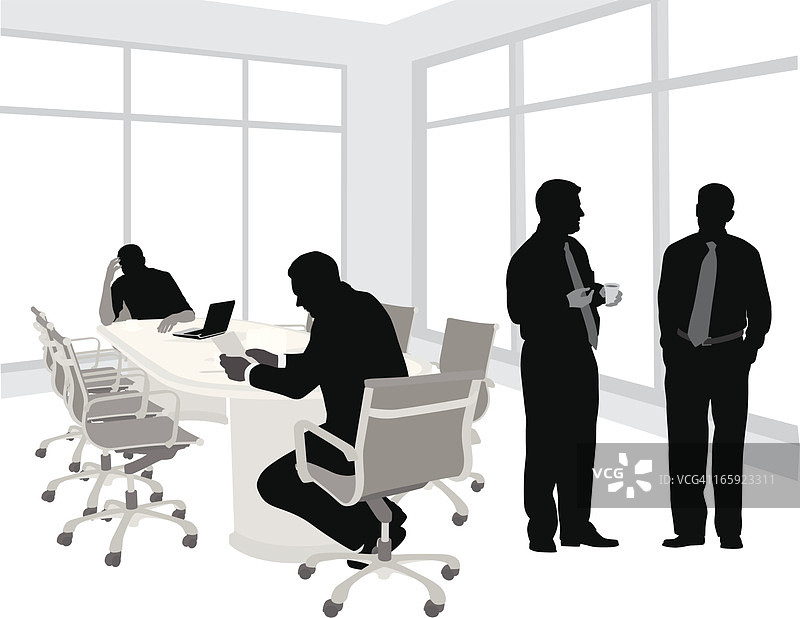 办公室工作矢量剪影图片素材