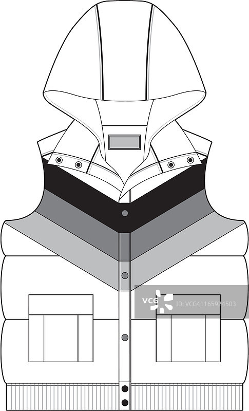 带条纹的带帽马甲图片素材