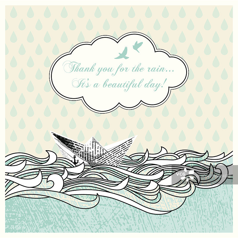 雨中的船图片素材