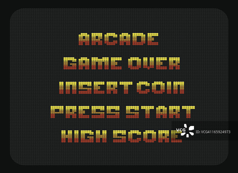 经典视频游戏厅屏幕文字图片素材