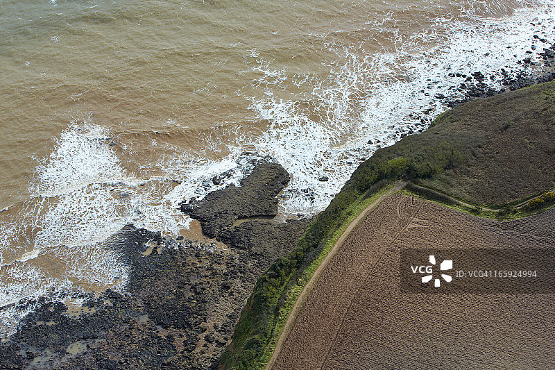 南德文郡海岸线航拍图片素材