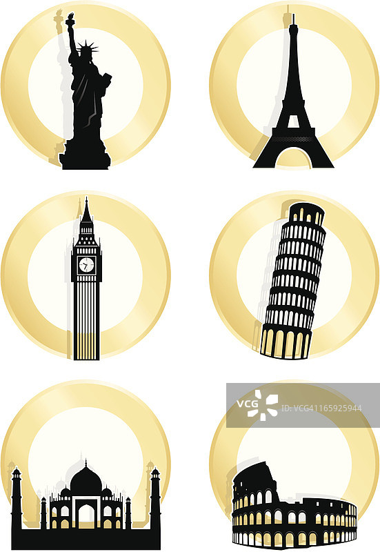 世界旅行地标图标图片素材