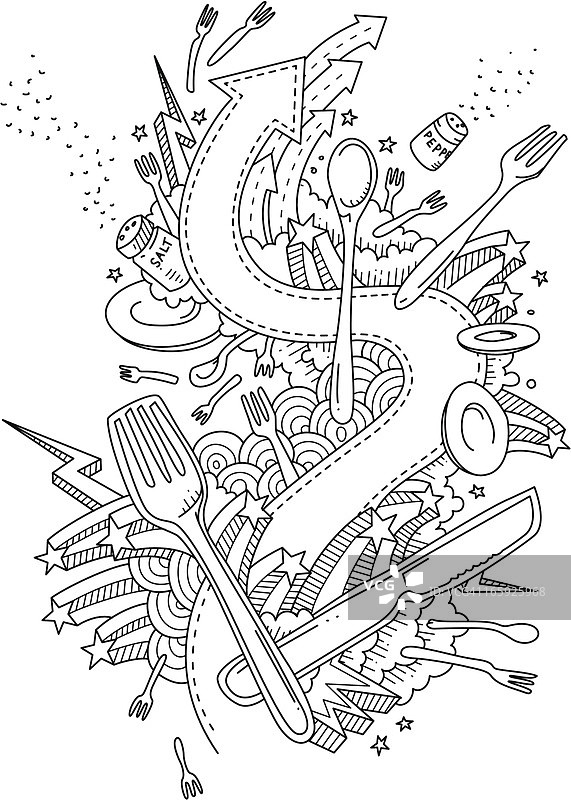 餐厅涂鸦图片素材
