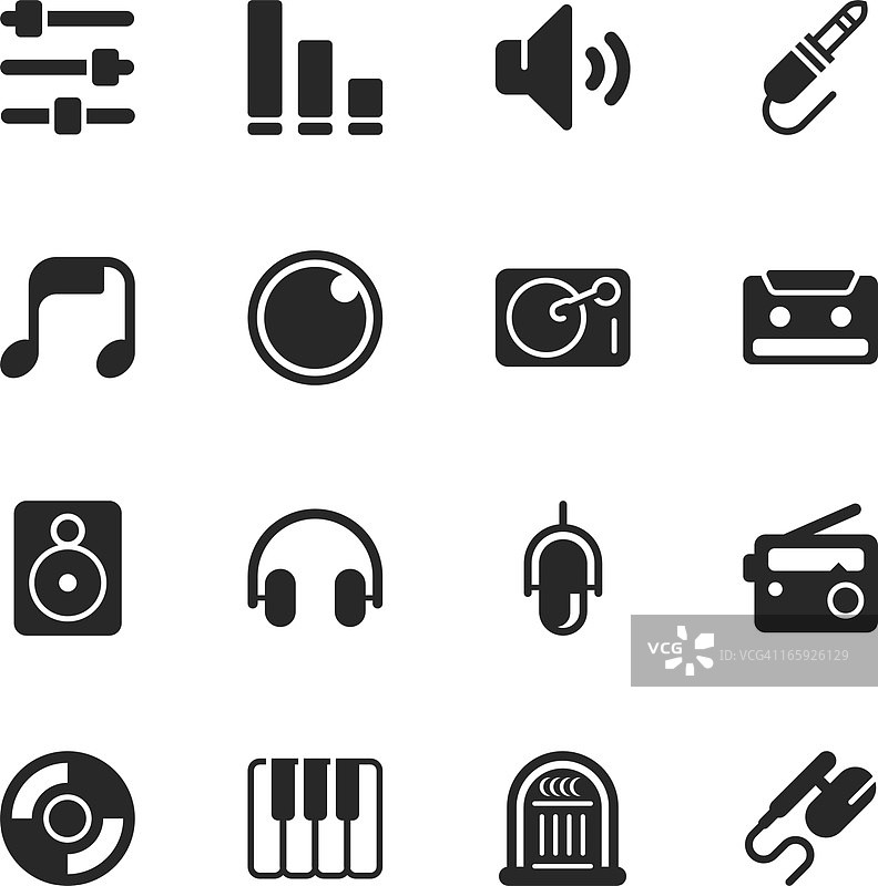 音乐和音频轮廓图标图片素材