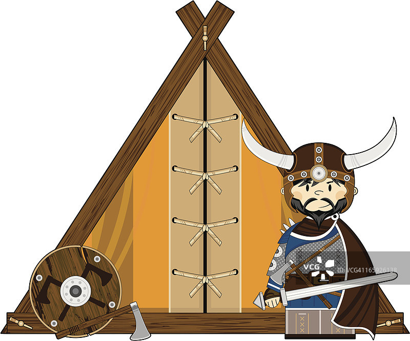 维京勇士和帐篷图片素材