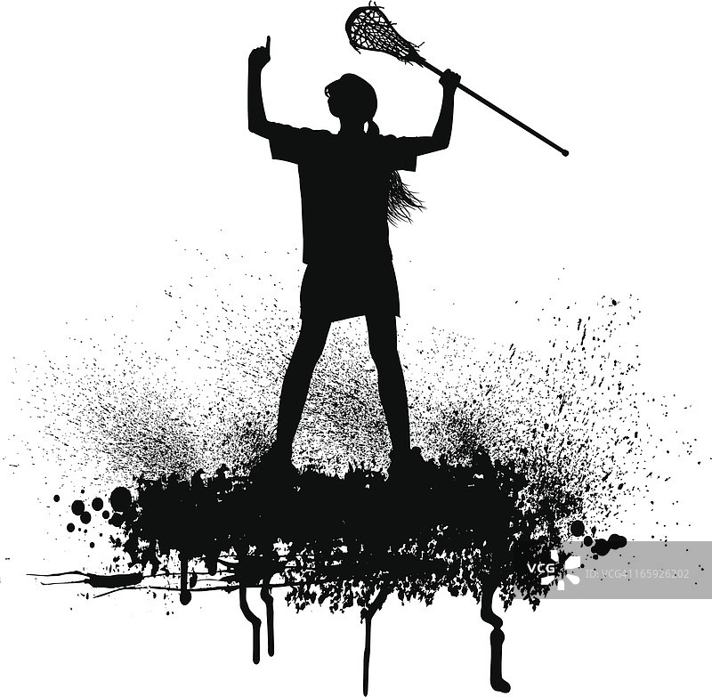 女子曲棍球运动员庆祝胜利图片素材