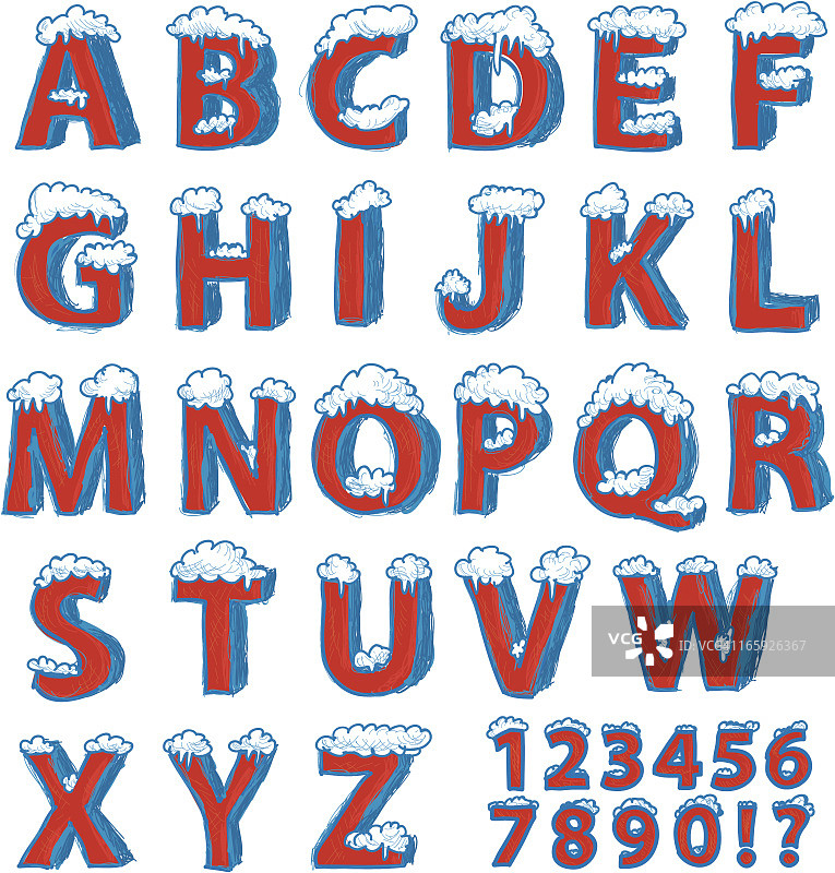 冰雪风格字母表套装图片素材