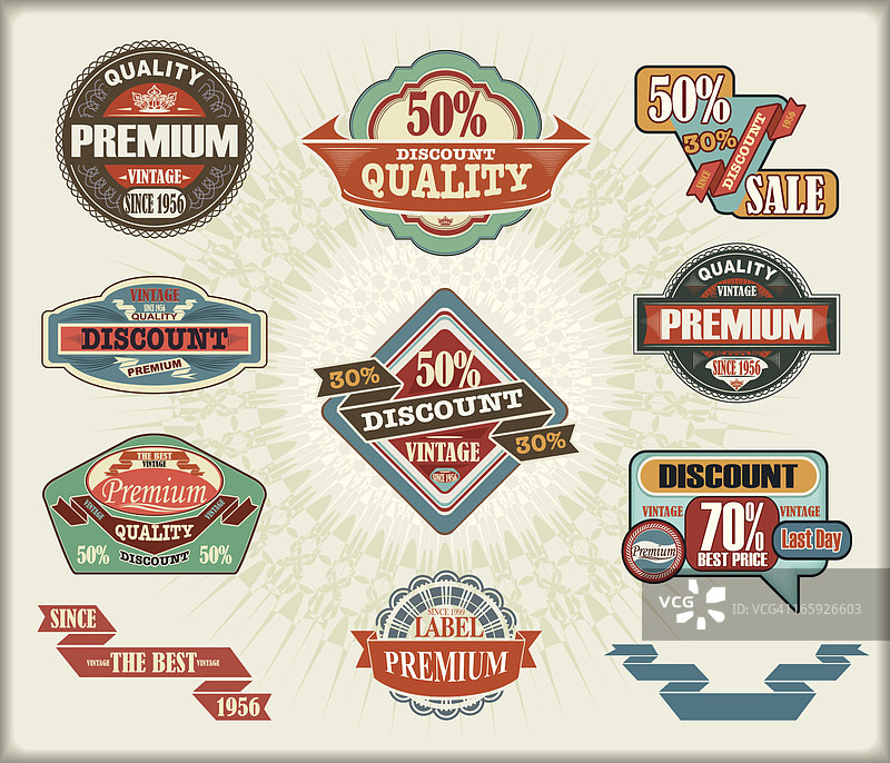 复古标签合集图片素材