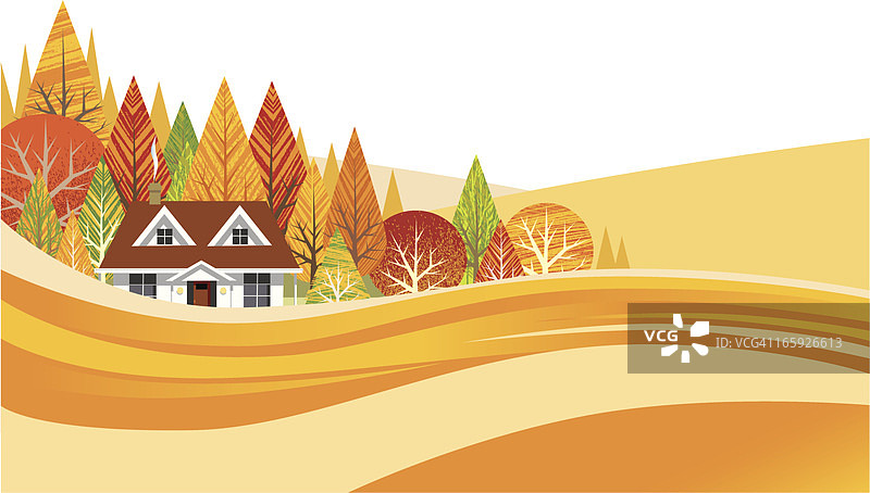 秋季乡村小屋图片素材