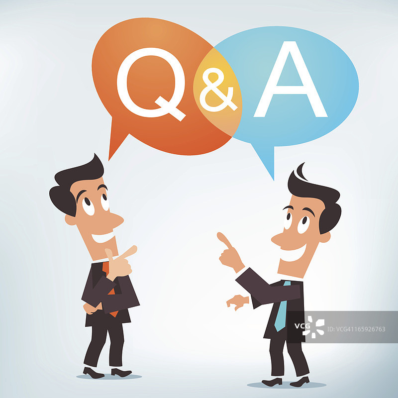 男人提问和回答插画图片素材