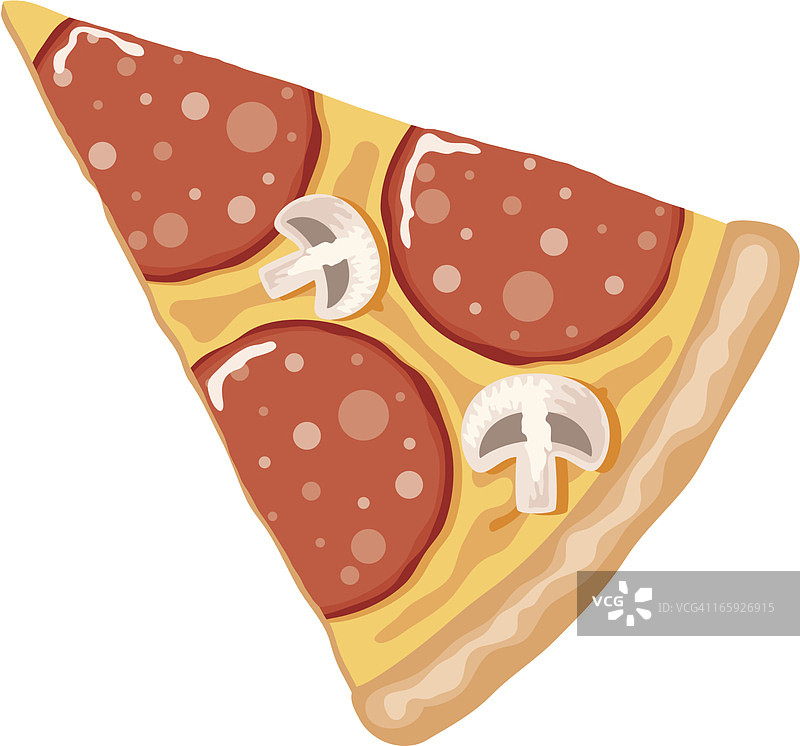 意大利辣香肠蘑菇披萨切片图片素材