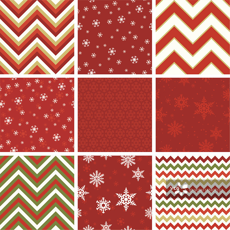 九款圣诞无缝背景图案图片素材