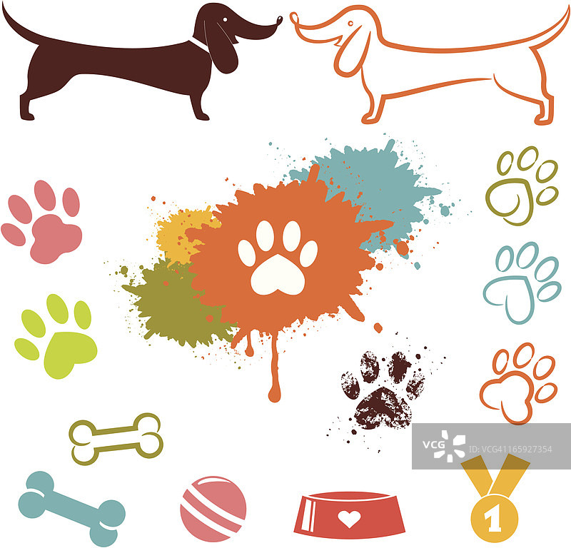 爱狗图标集图片素材