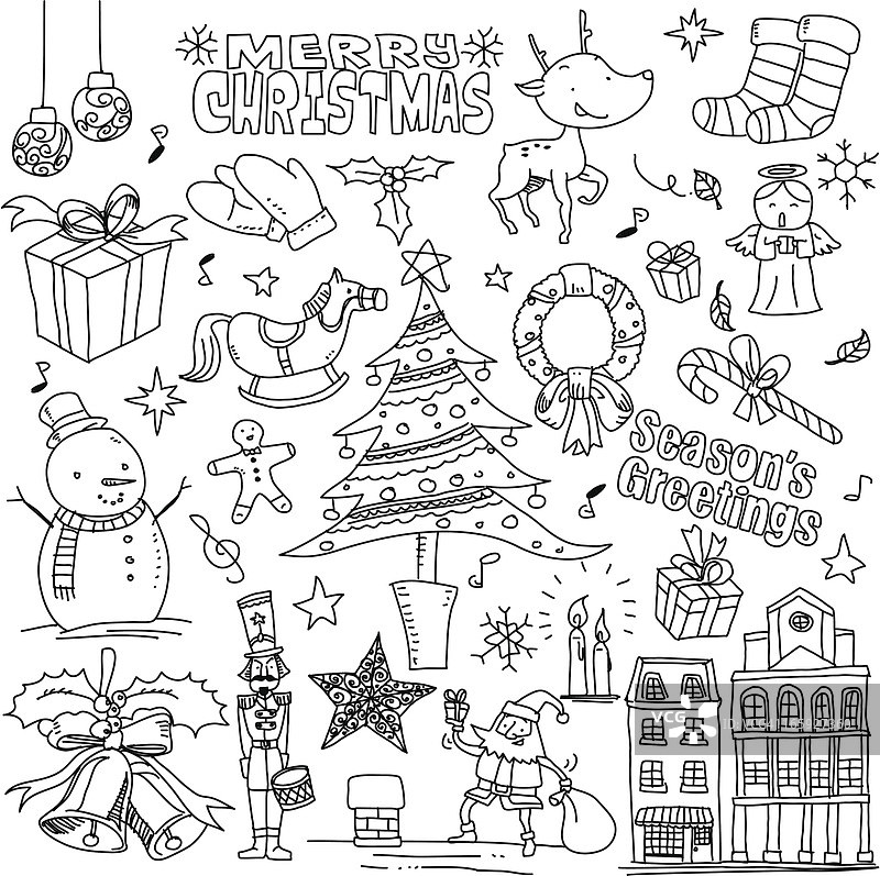 圣诞节涂鸦图片素材