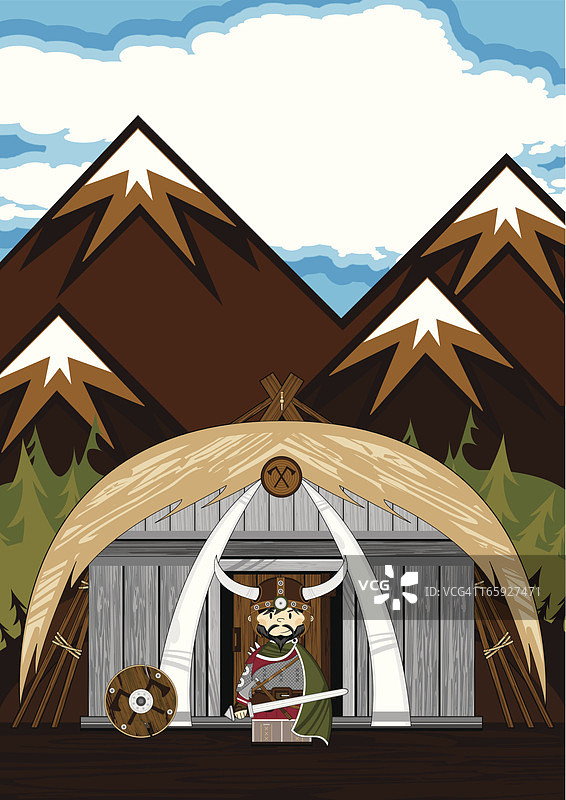 住所场景中的维京勇士图片素材