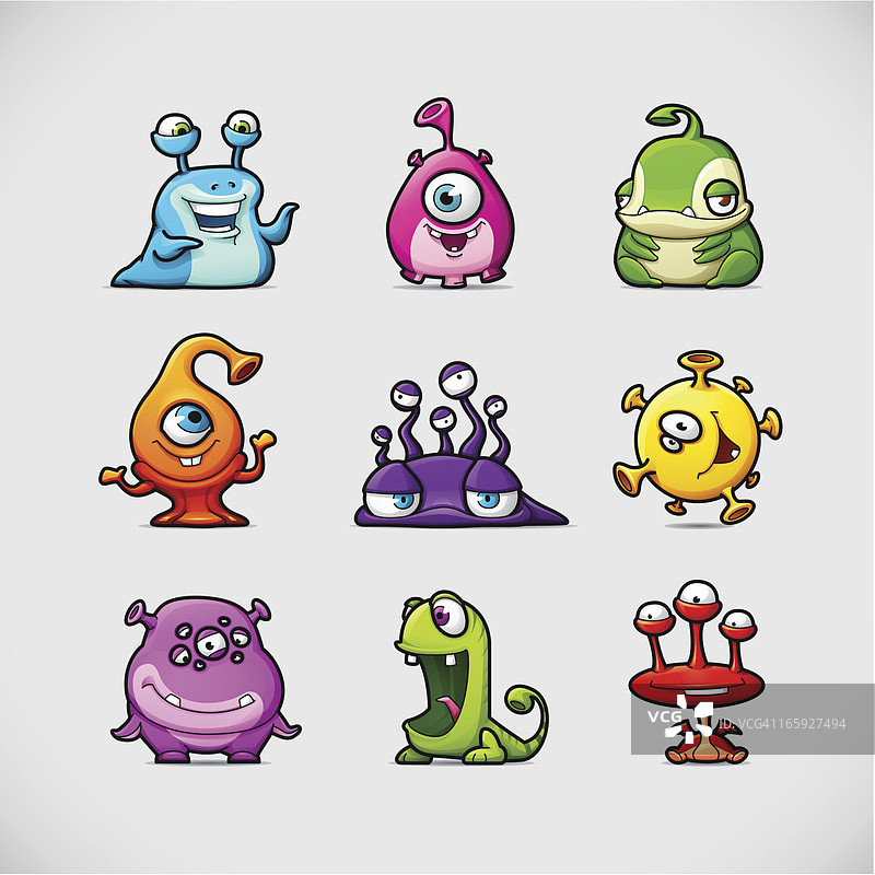 可爱的卡通怪物图片素材