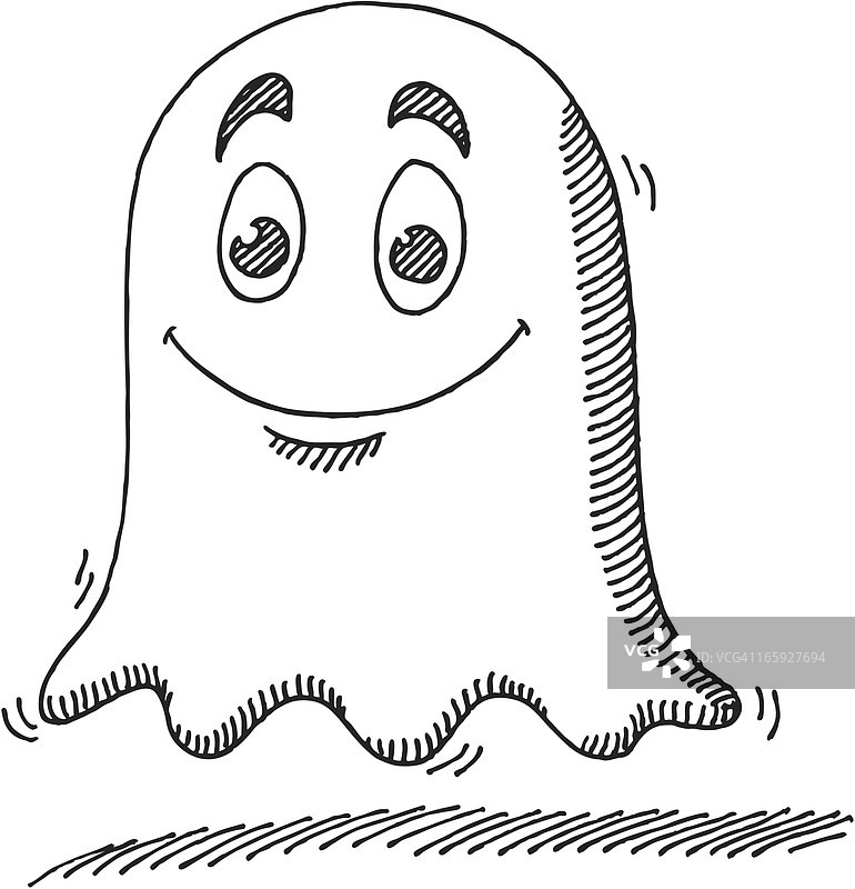 可爱的漂浮幽灵绘画图片素材