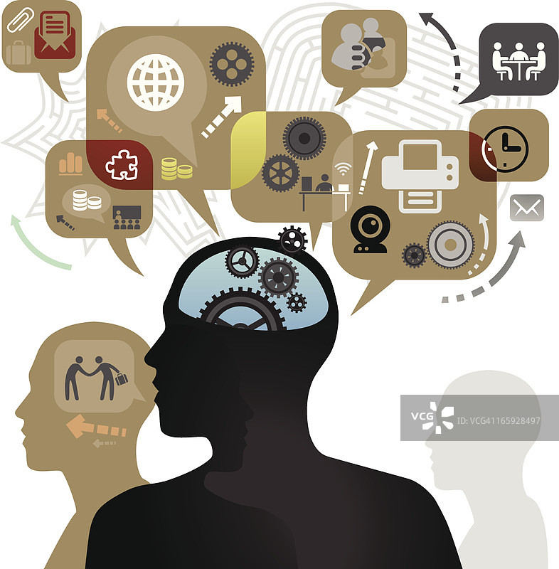 思考中的商人插画图片素材