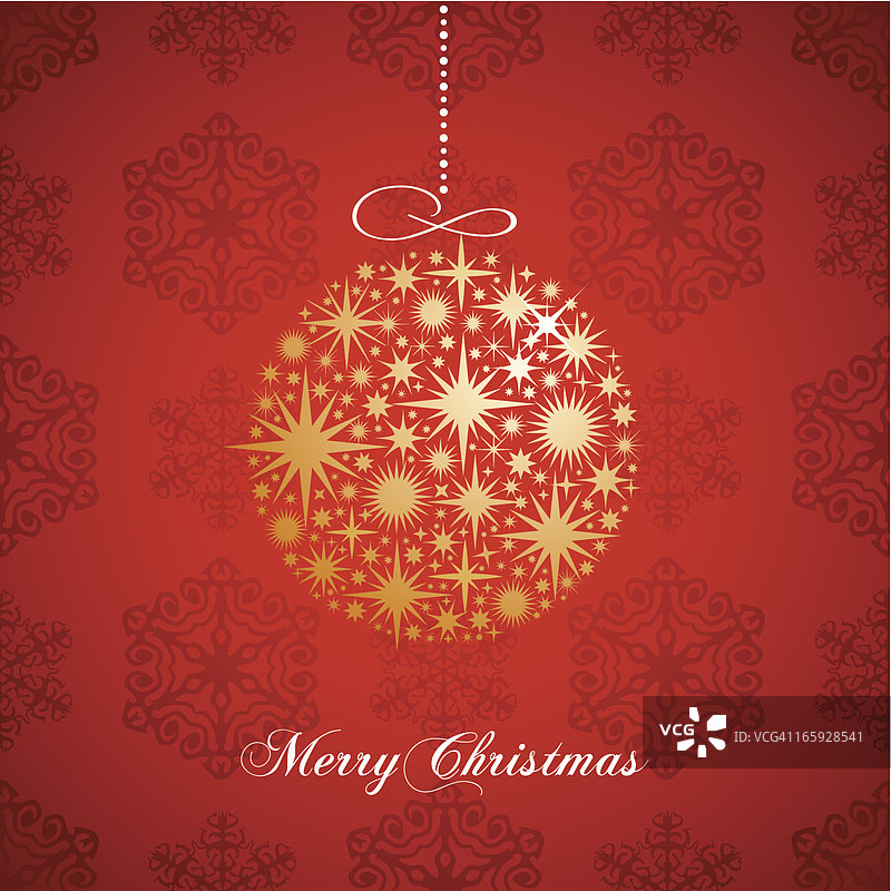 圣诞贺卡与金色圆球图片素材