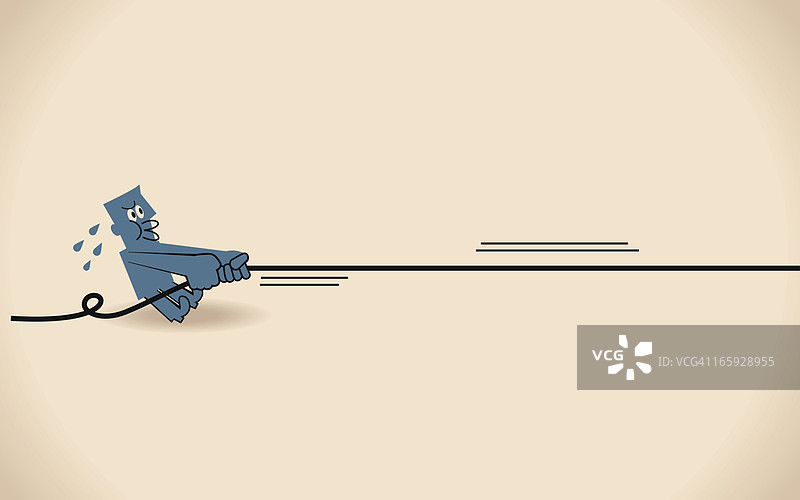 商人用绳子用尽全力拉东西图片素材