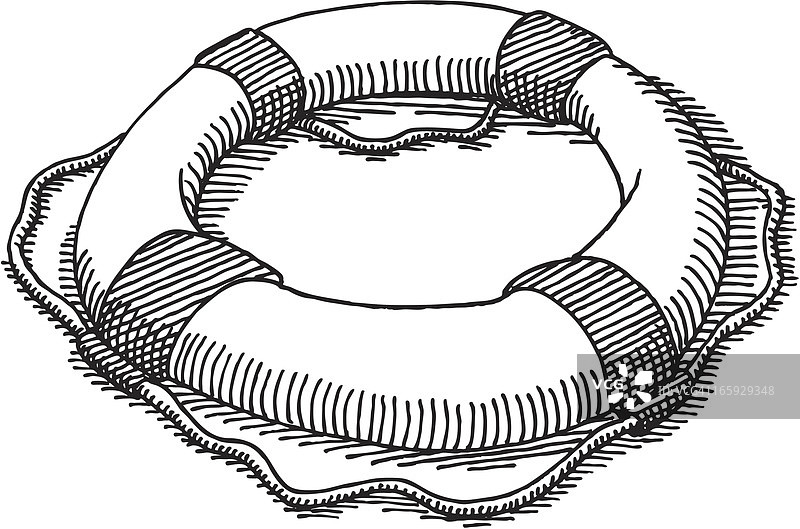 救生圈绘画图片素材