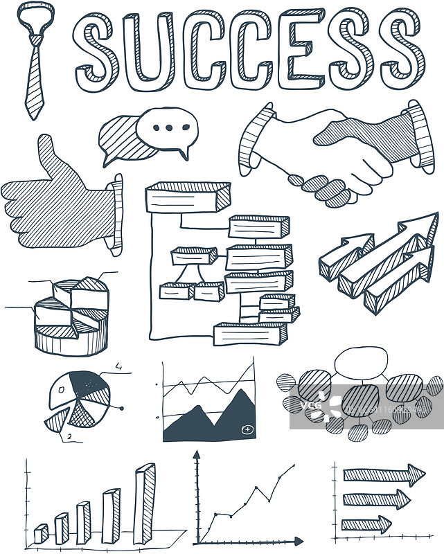 涂鸦图形和图表成功图片素材