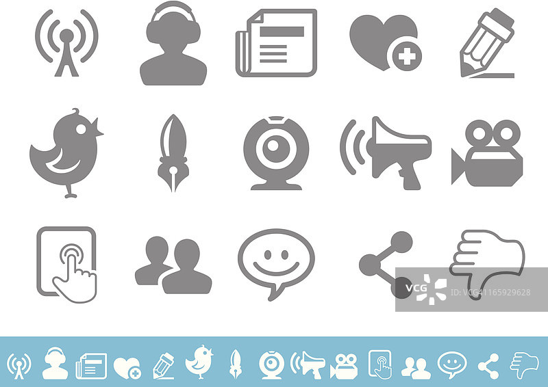 社交媒体图标集图片素材