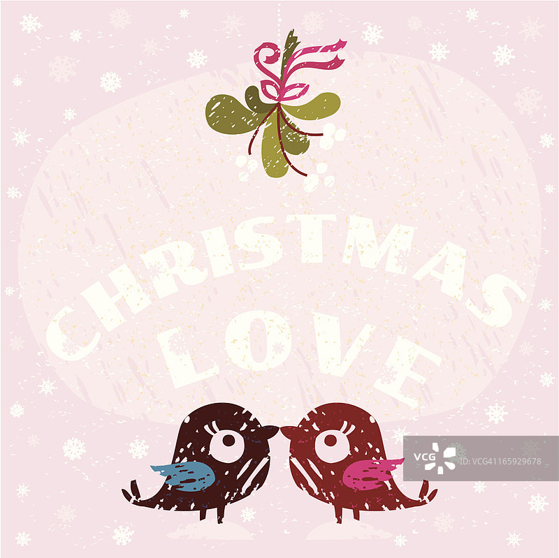 圣诞爱情鸟图片素材