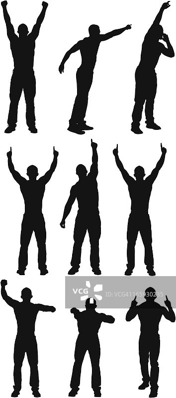 男子做手势的多张图像图片素材