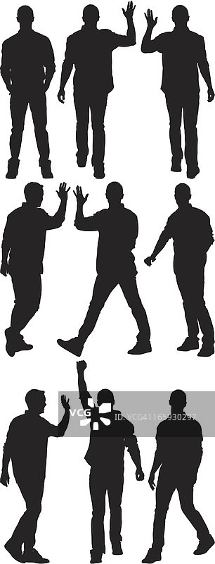 男子做手势的多张图像图片素材