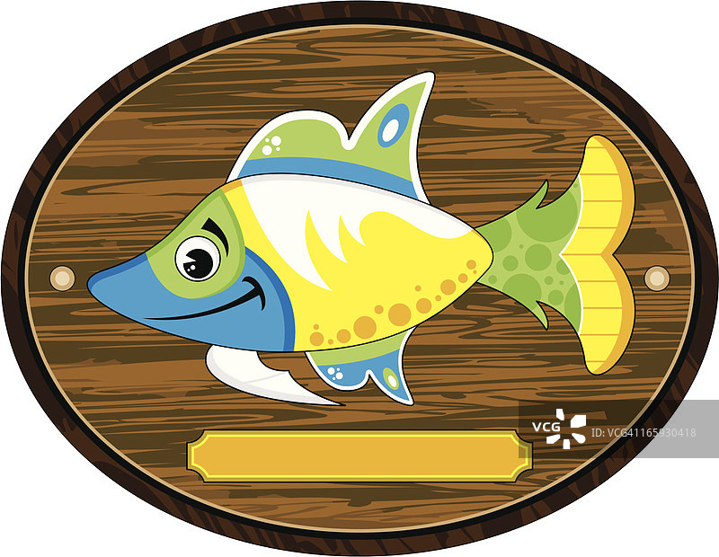 可爱的热带鱼奖杯图片素材